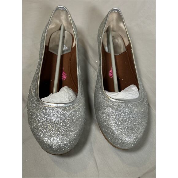 Ros Hommerson Odelle Silver Glitter Ballet Flats Flexble Womans Size 11.5 W/Box - Picture 4 of 16